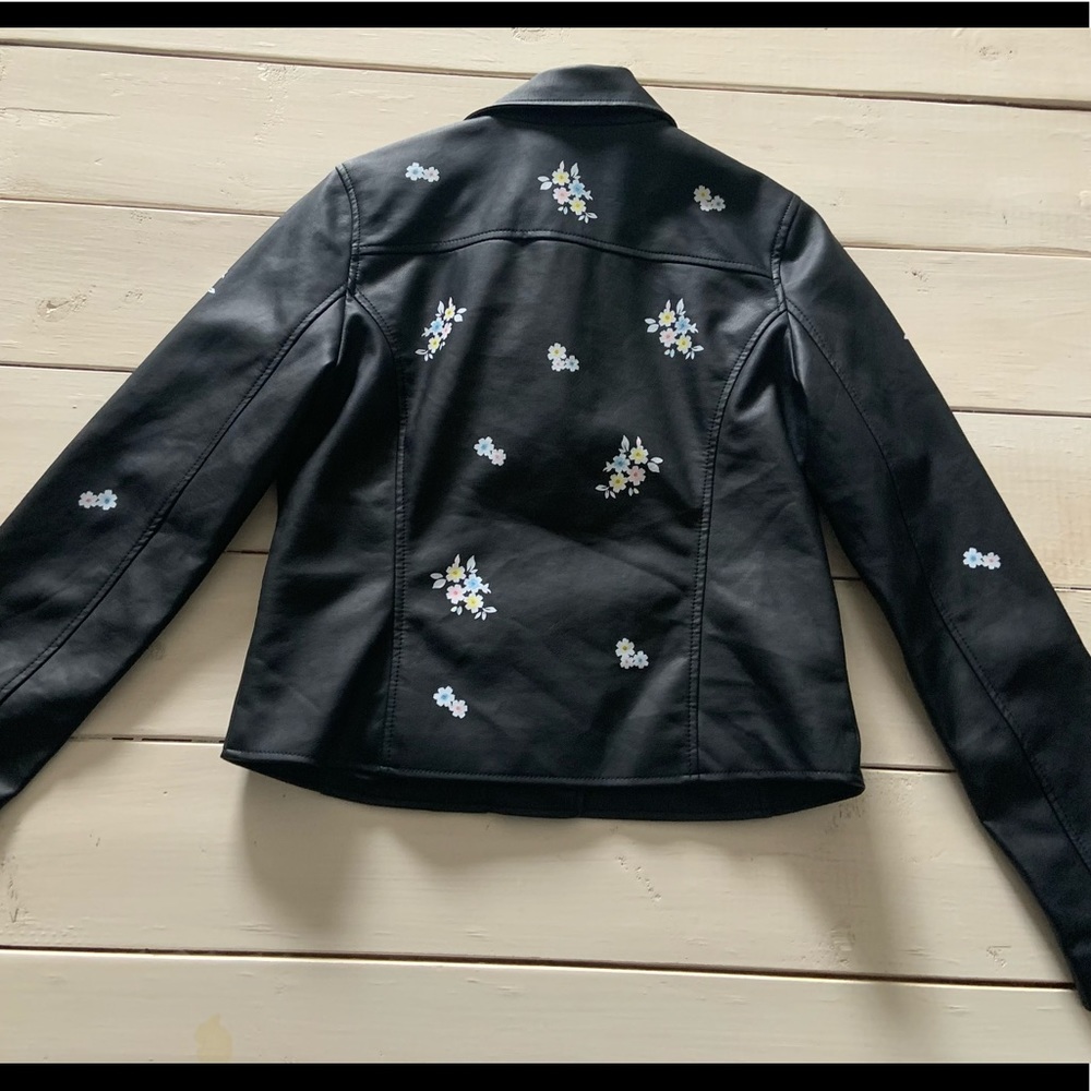 Design Lab Floral Faux Leather Jacket - Picture 3 of 3